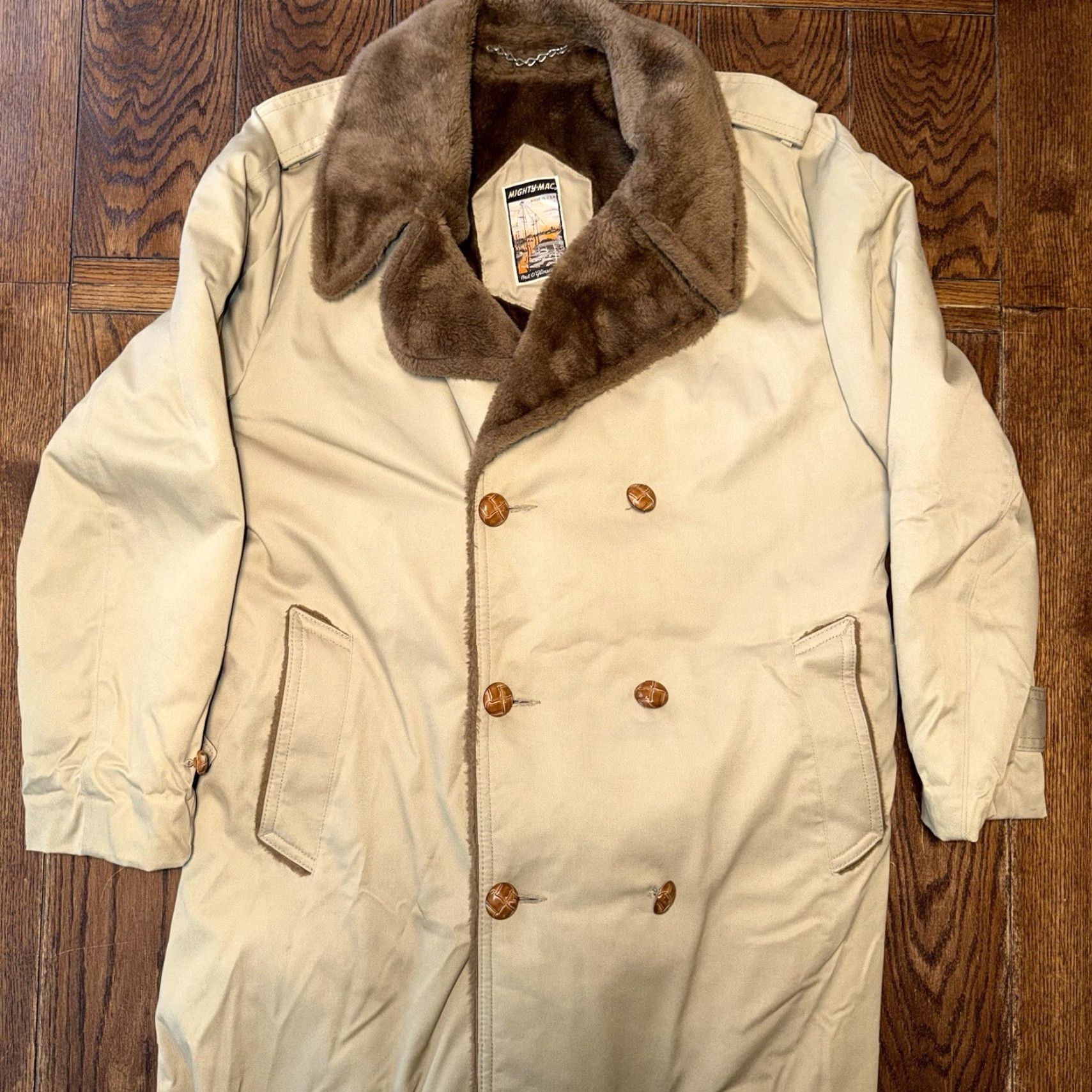 Vintage VINTAGE Mighty Mac Coat Parka Men’s Winter Storm Hooded Sherpa Lined Made in USA Size 46L Beige Size US S / EU 44-46 / 1 - 2 Thumbnail
