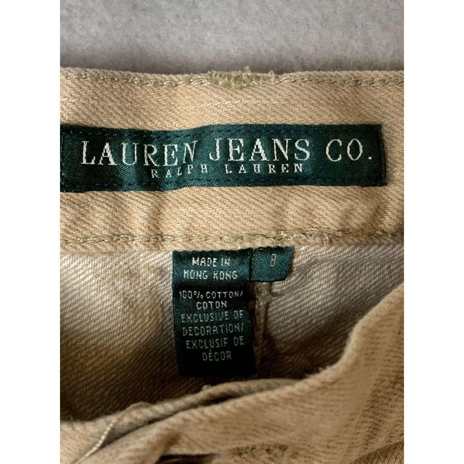 Ralph Lauren VINTAGE Lauren Jeans Co Ralph Lauren Womens Size 8 Beige Bootcut Boho Floral Denim Jeans Regular Flared 80s 90s Hipster Retro (Women) Size 30" / US 8 / IT 44 - 4 Thumbnail