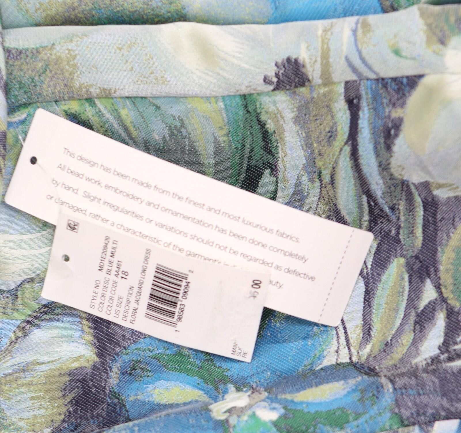 Other Nwt Aidan Mattox By Adrianna Papell Dress Blue Multi 18 Size XXL / US 16-18 / IT 52-54 - 4 Thumbnail