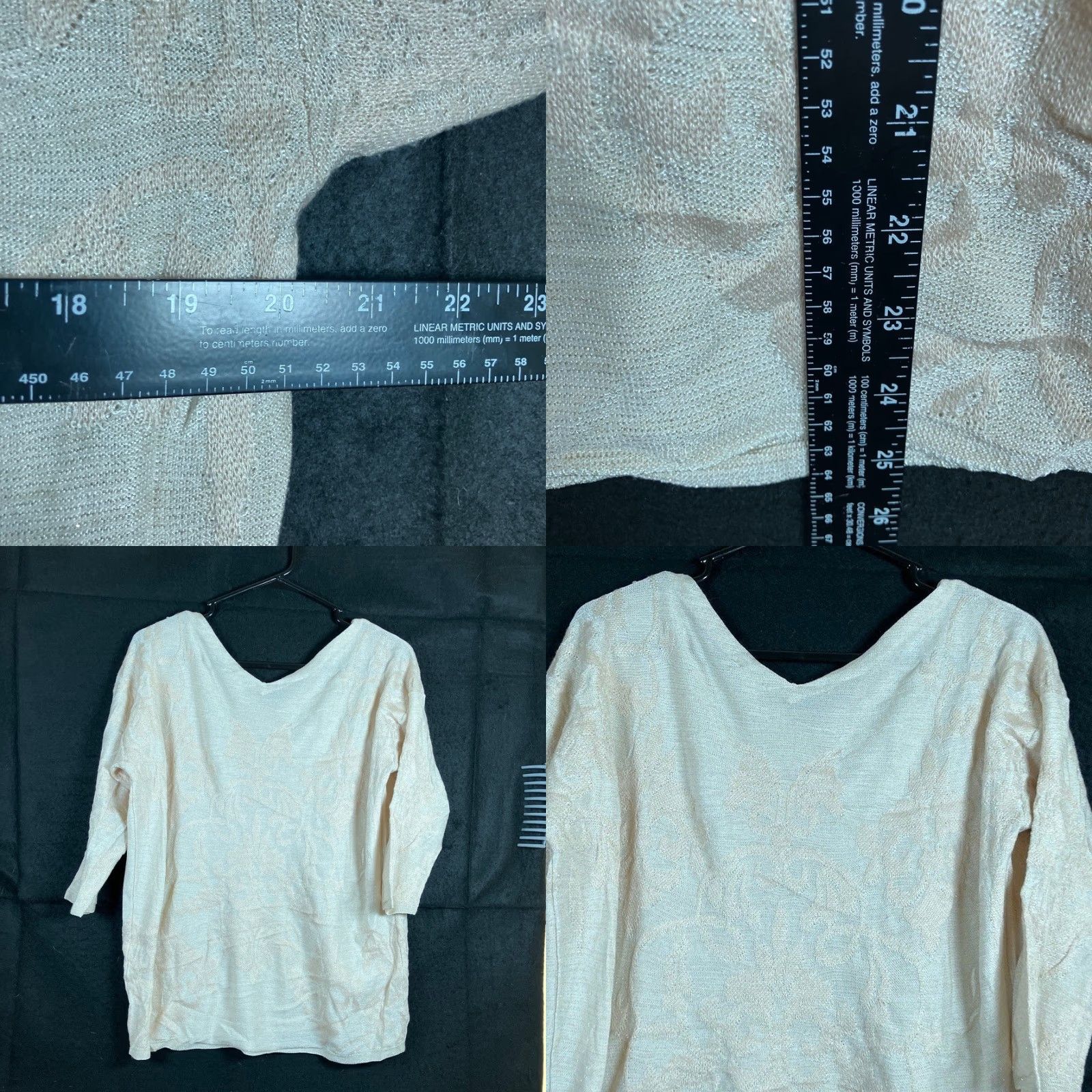 Vintage Chicos Womens Sweater Cream Double V Neck 3/4 Sleeve Casual Wear M Size M / US 6-8 / IT 42-44 - 8 Thumbnail