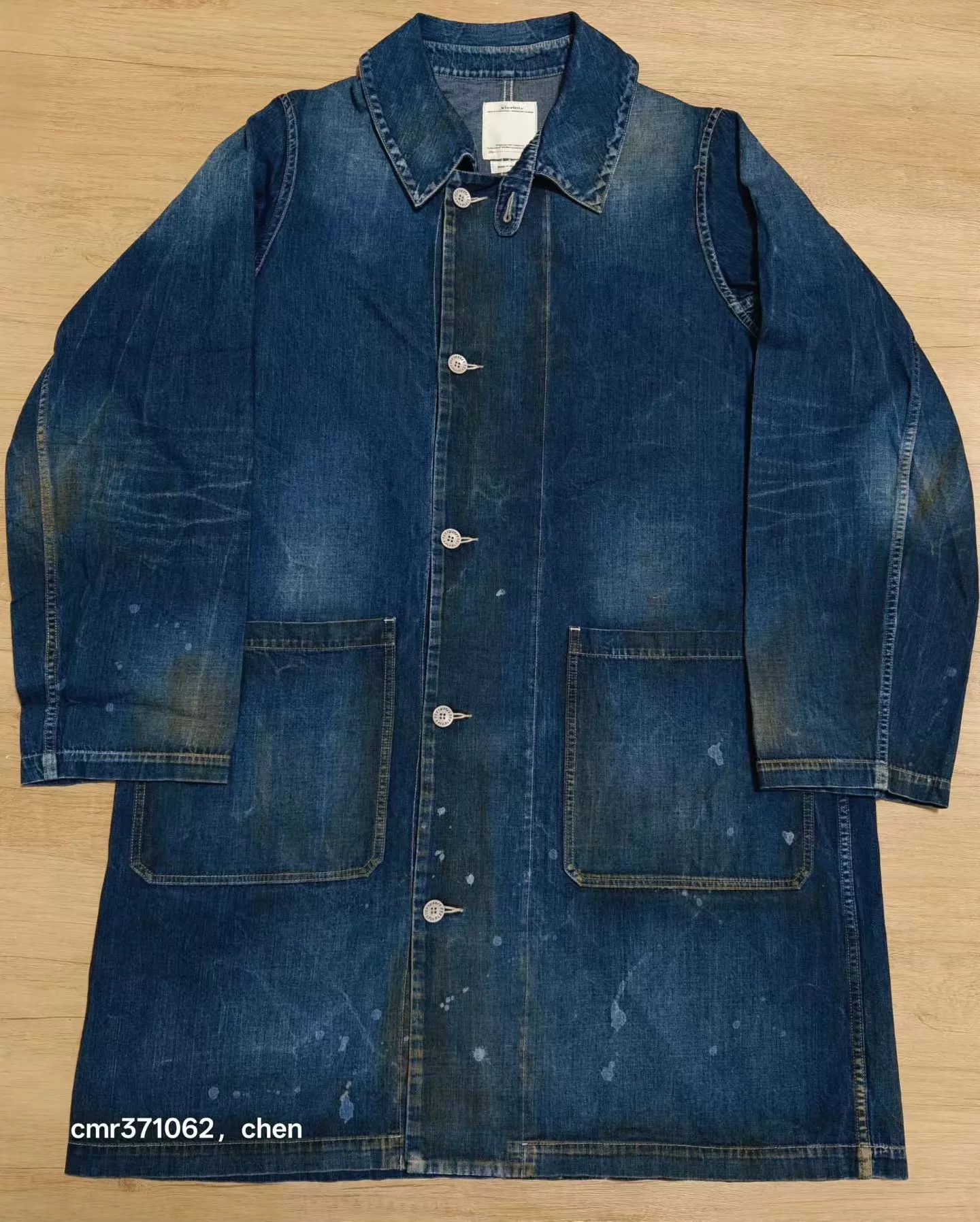 Visvim visvim 19SS GREASE MONKEY COAT Dry Raw 8.5oz OilSplatter 1,2 Size US S / EU 44-46 / 1 - 1 Thumbnail