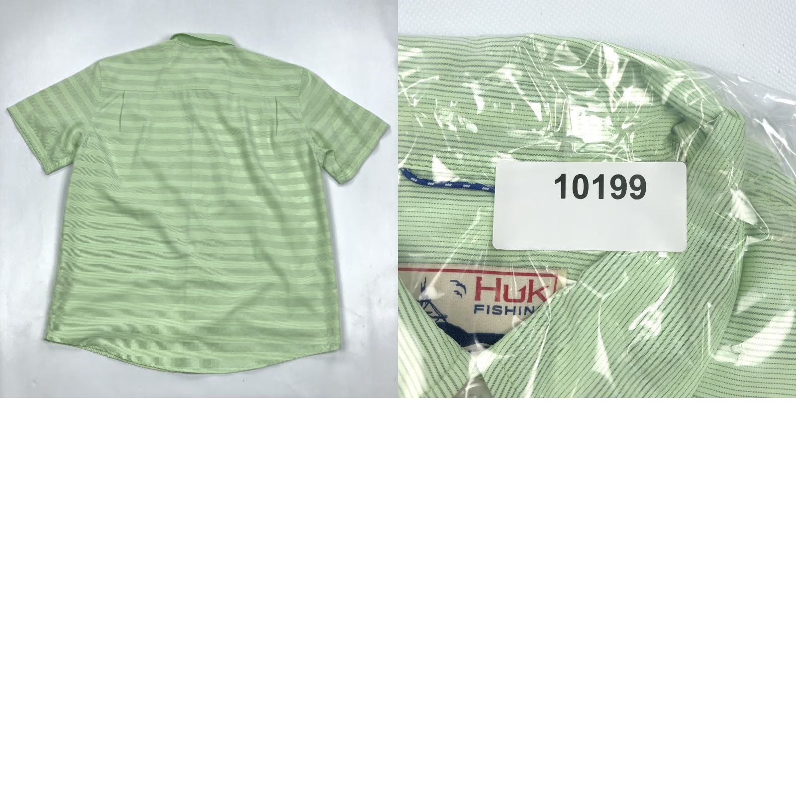 Vintage Huk Fishing Shirt Striped Short Sleeve Button-Down Mens L Green Size US L / EU 52-54 / 3 - 8 Thumbnail