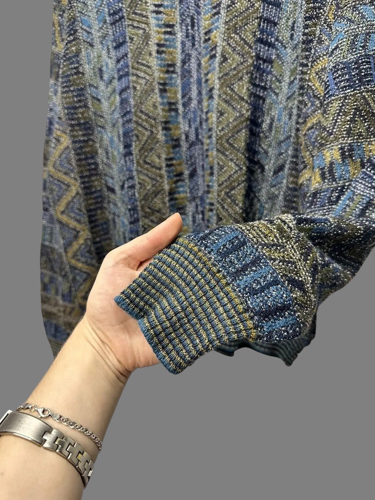 Coogi Vintage Harald’s Blue Pattern Knit Sweater Size 52 Size US L / EU 52-54 / 3 - 6 Thumbnail