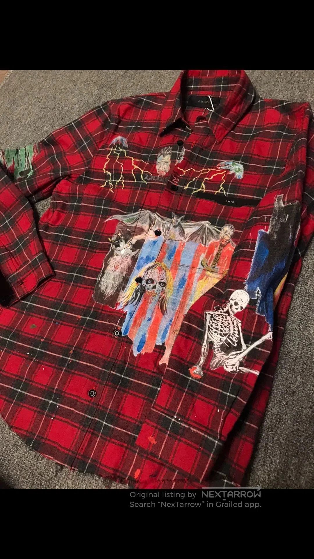 Amiri Red Plaid Graphic Button-Up Shirt XS. Size US XS / EU 42 / 0 - 4 Thumbnail