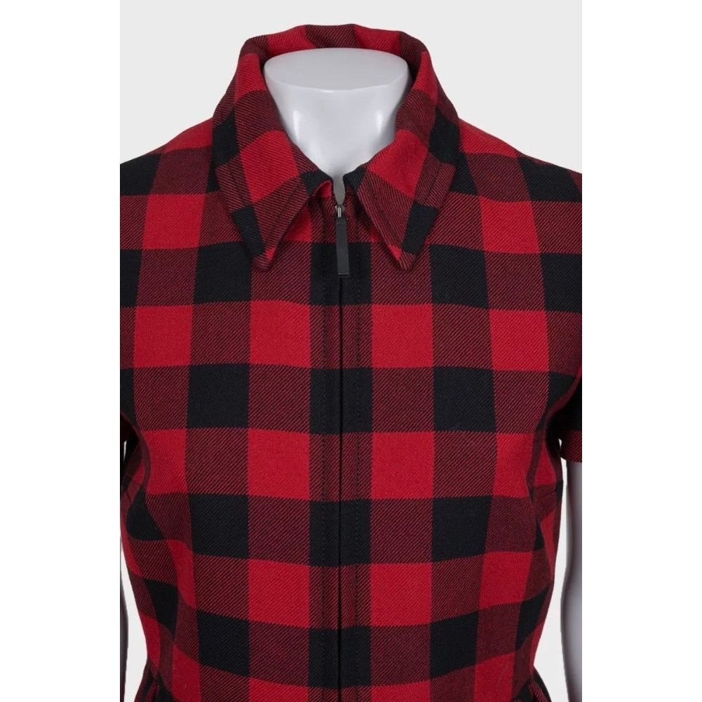 Christian Dior Monsieur Christian Dior Red Plaid Wool Dress - Size IT44 Size L / US 10 / IT 46 - 4 Thumbnail