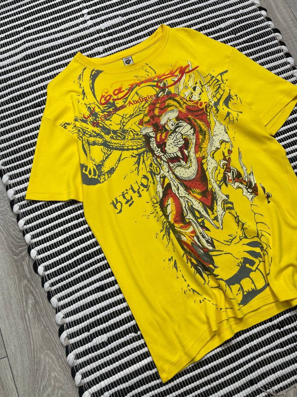 Ed Hardy × Japanese Brand × Vintage Vintage Ed Hardy Christian Audigier Tee T-Shirt Y2K Size US XXL / EU 58 / 5 - 3 Thumbnail