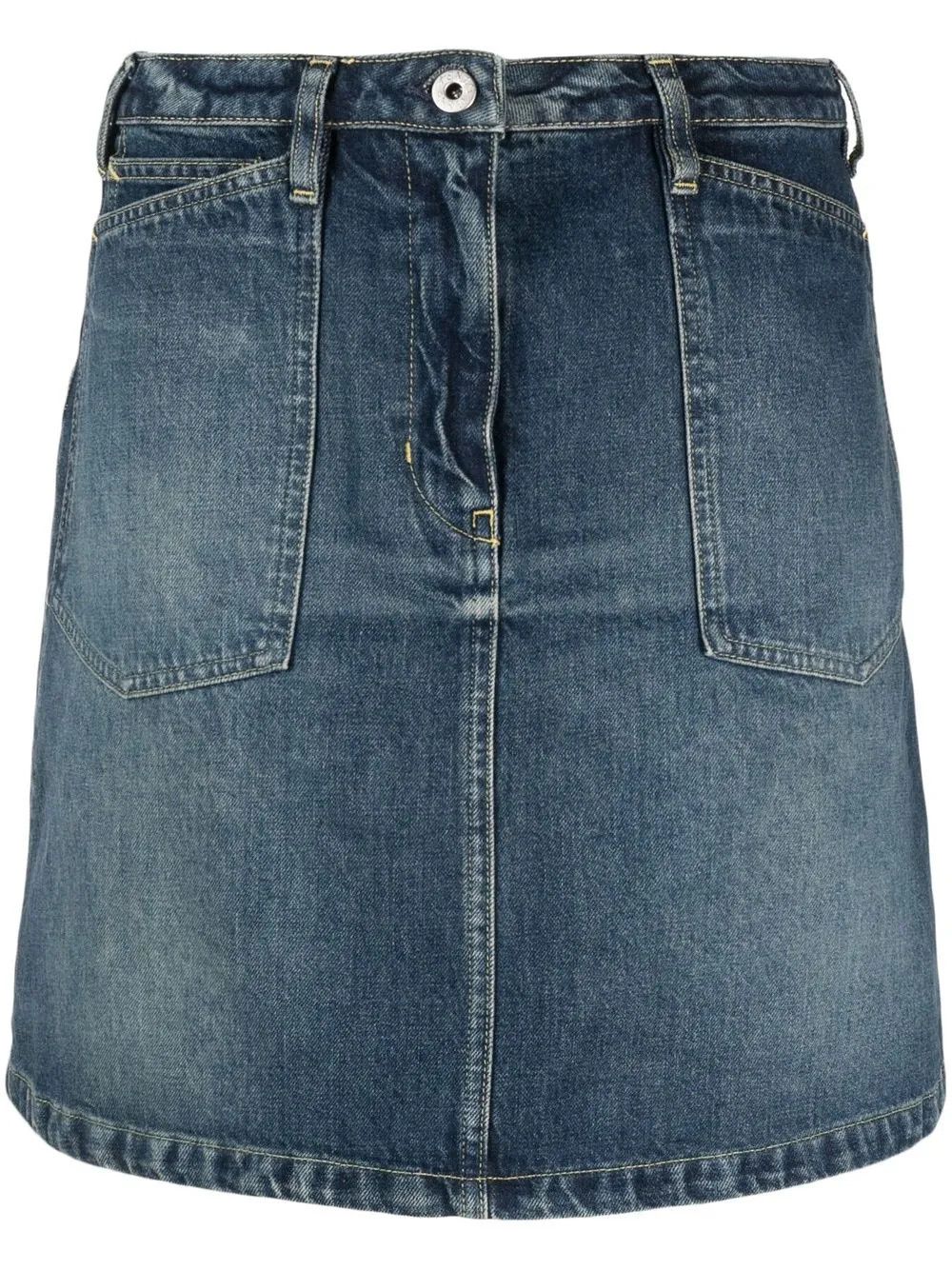 Kenzo o1y1025 Denim Mini Skirt in Blue Size 27" / US 4 / IT 40 - 1 Thumbnail