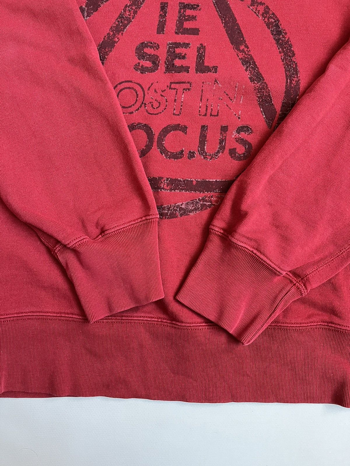 Designer × Diesel Diesel Lost In Focus Men Red Longsleeve Hoodie Size US L / EU 52-54 / 3 - 13 Thumbnail