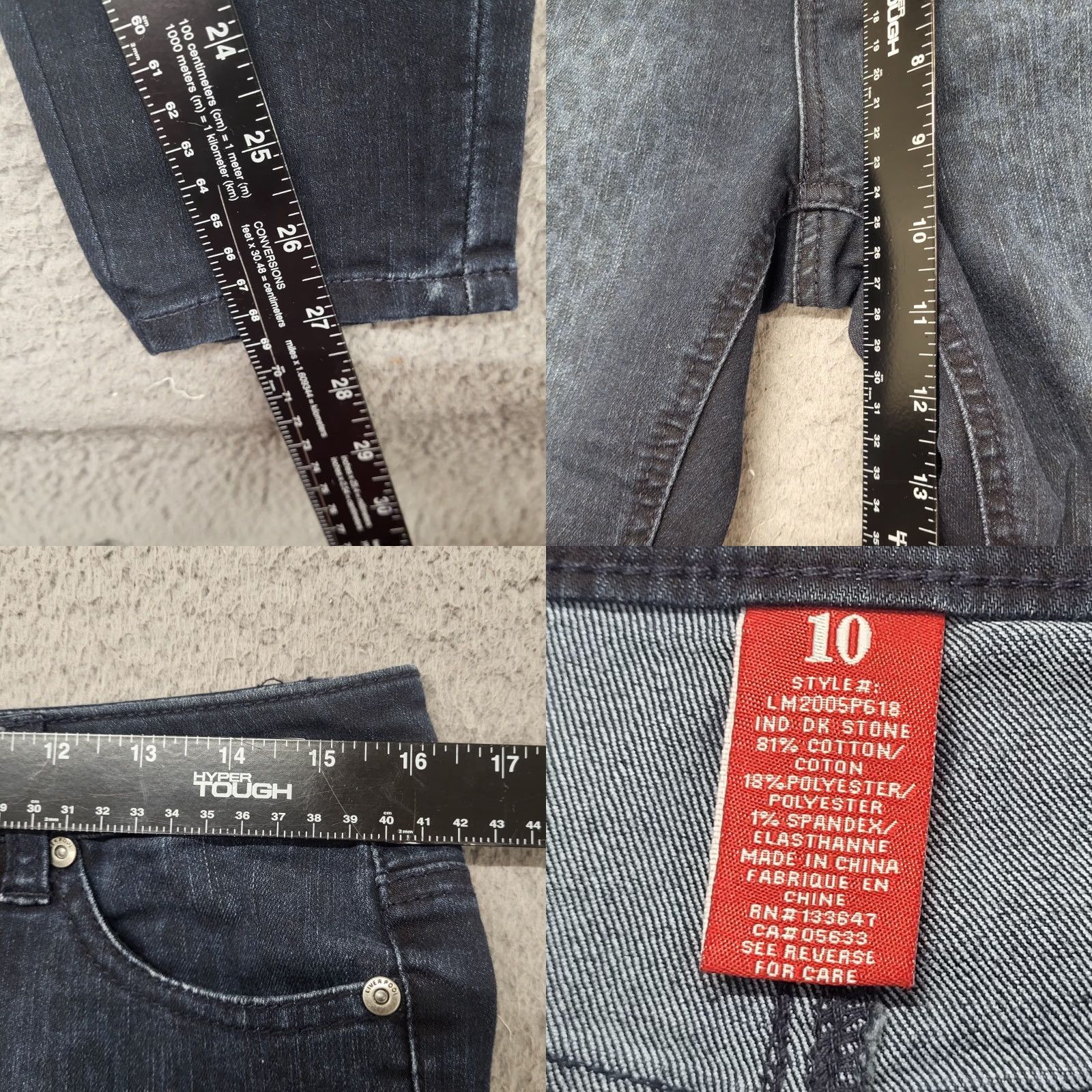 Vintage Liverpool Jeans Women's Size 10 Dark Blue Cheetah Print Abby Ankle Skinny Denim Jeans Shirt? Size 32" / US 10 / IT 46 - 8 Thumbnail