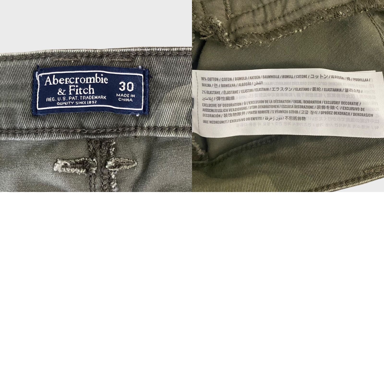Abercrombie & Fitch Abercrombie & Fitch Cargo Skinny Ankle-Zip Pants Women's Size 30 Green Camo Size 30" / US 8 / IT 44 - 8 Thumbnail