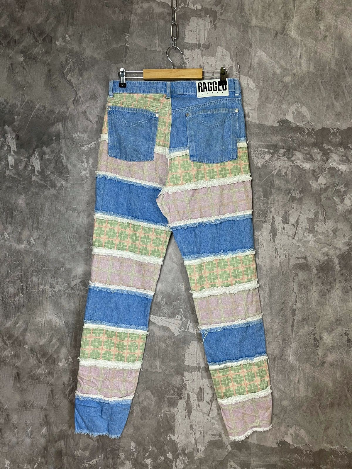 Japanese Brand Ragged Denim Y2K Distressed Style Knitted Denim Jeans Size 32" / US 10 / IT 46 - 2 Thumbnail