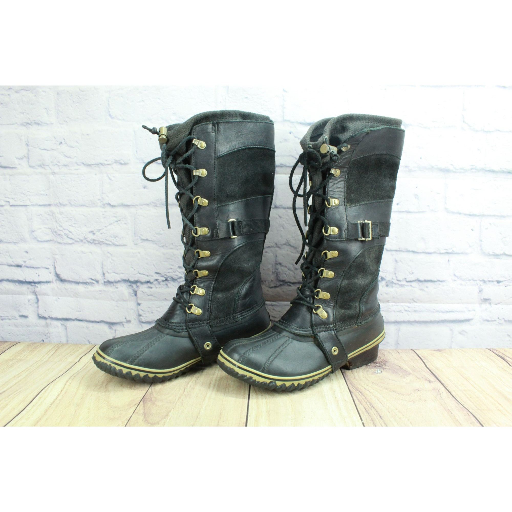 SOREL Sorel Conquest Carly Black Suede Winter Boots Women's 9.5 Size US 9.5 / IT 39.5 - 2 Thumbnail