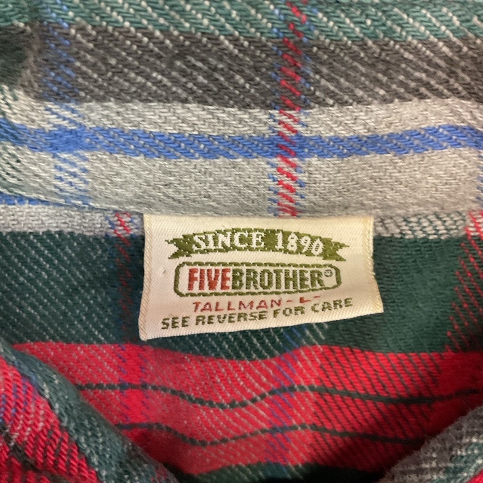 FiveBrother 1990's Five Brother Vintage Workwear Flannel Shirt Size US L / EU 52-54 / 3 - 7 Thumbnail