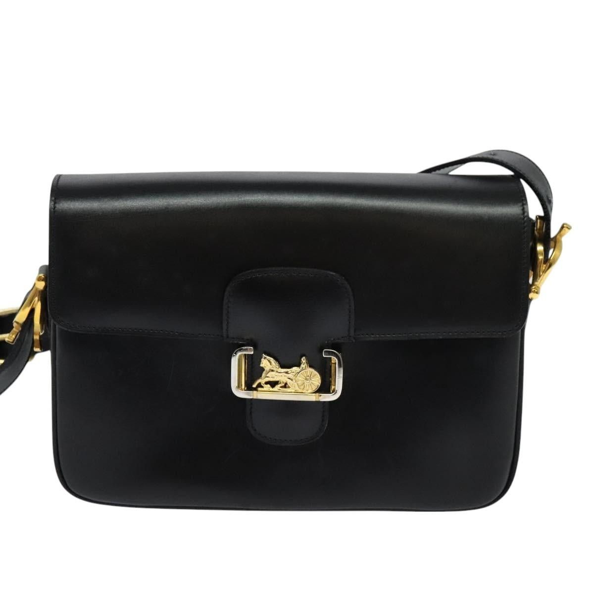 Celine CELINE Sulky Shoulder Bag Leather Black Gold Size ONE SIZE - 2 Thumbnail
