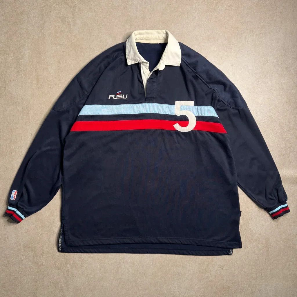 Vintage FUBU Navy Long-sleeve Rugby Shirt - XXL