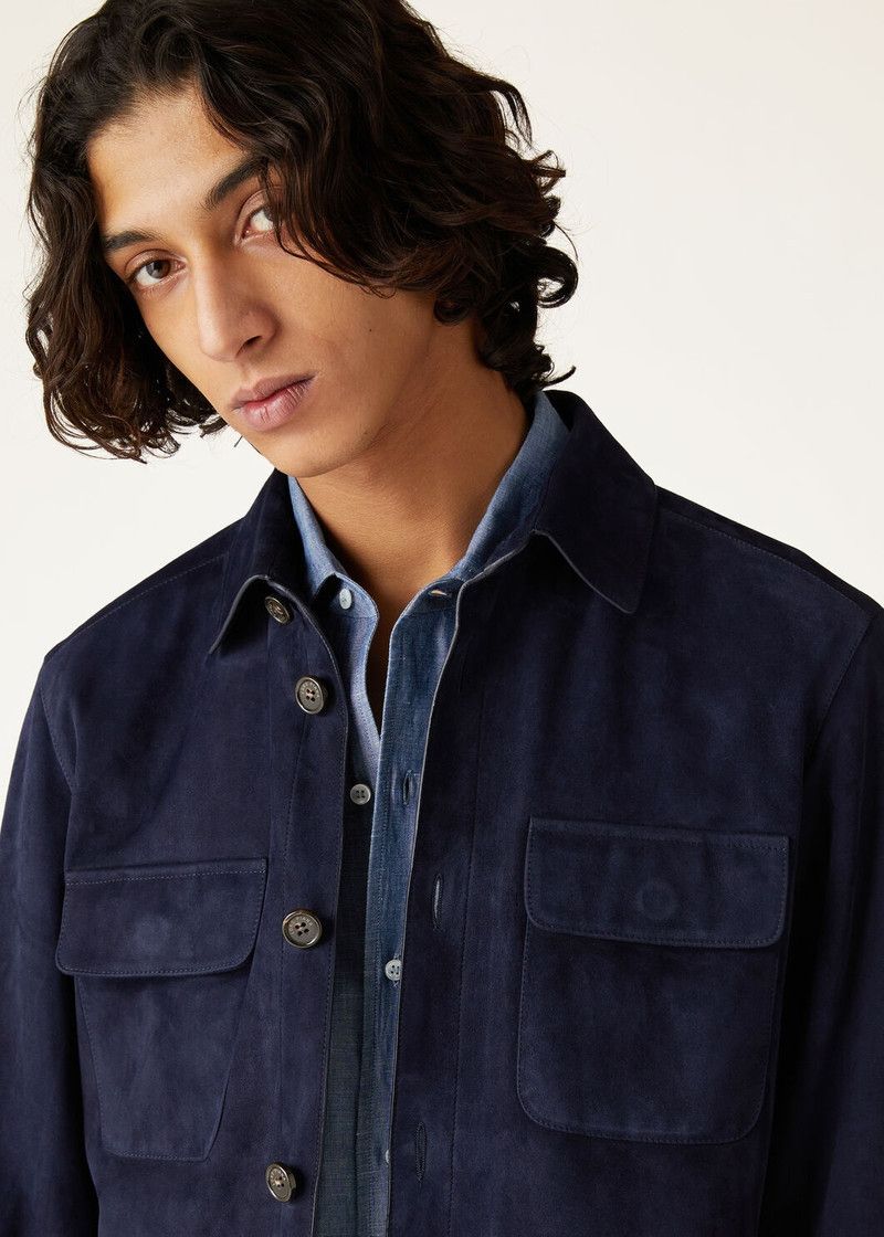 Loro Piana o1w1db10226 FAL6174 Overshirt in Navy Blue Size US S / EU 44-46 / 1 - 5 Thumbnail