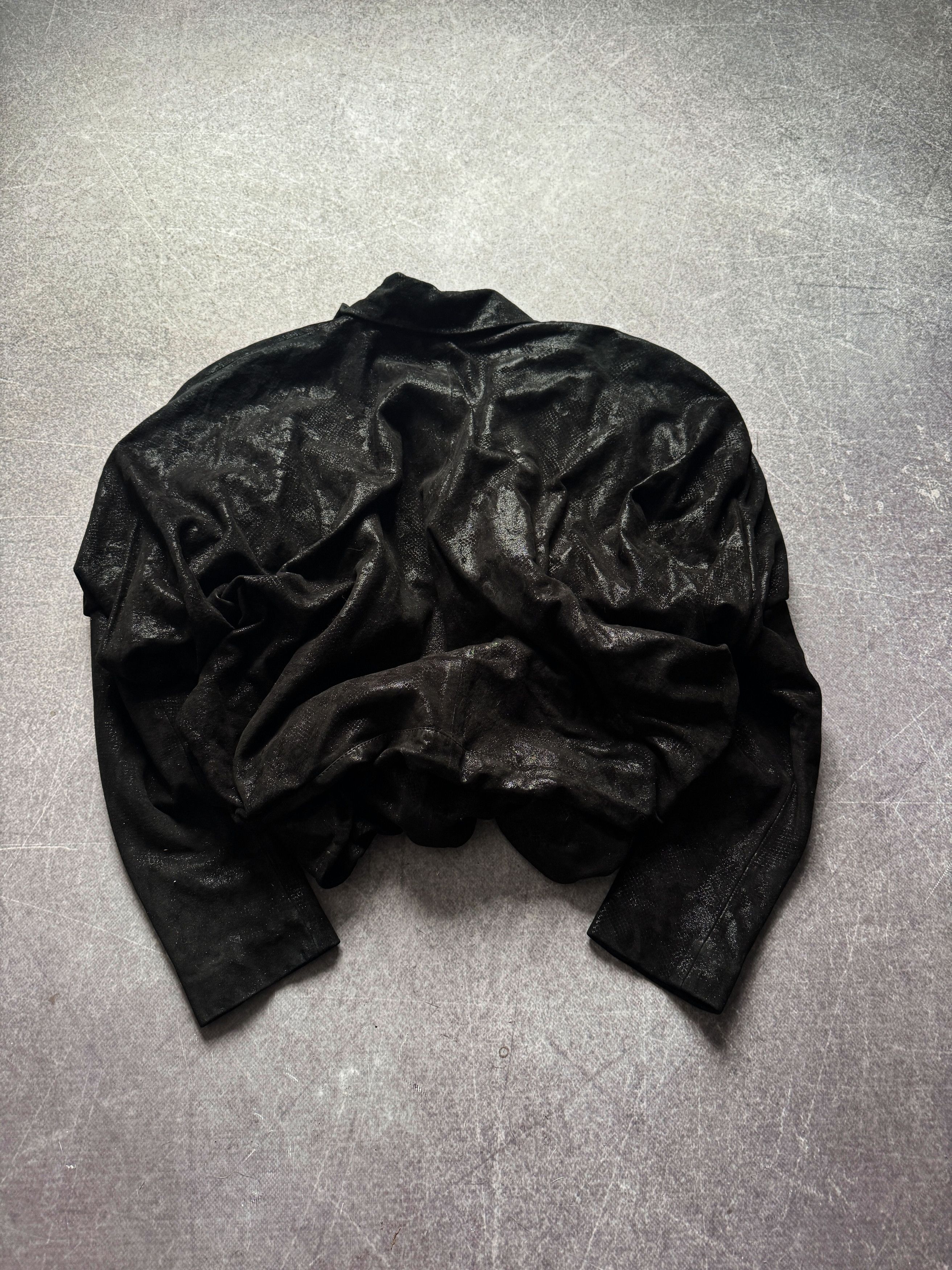 Yohji Yamamoto Vintage Y2K Black Leather Jacket Cropped Archive Size M / US 6-8 / IT 42-44 - 3 Thumbnail