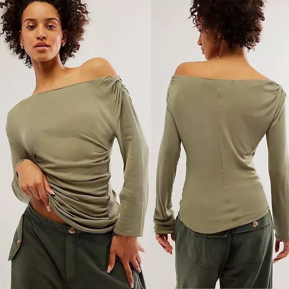 Free People New Free People Intimately Night We Met Long Sleeve Olive T Size S / US 4 / IT 40 - 1 Thumbnail