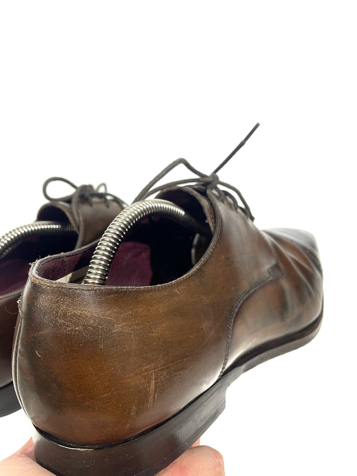 Canali × Vintage Canali Vintage Leather Mens Classic Formal Gradient Shoes 42 Size US 9 / EU 42 - 7 Thumbnail