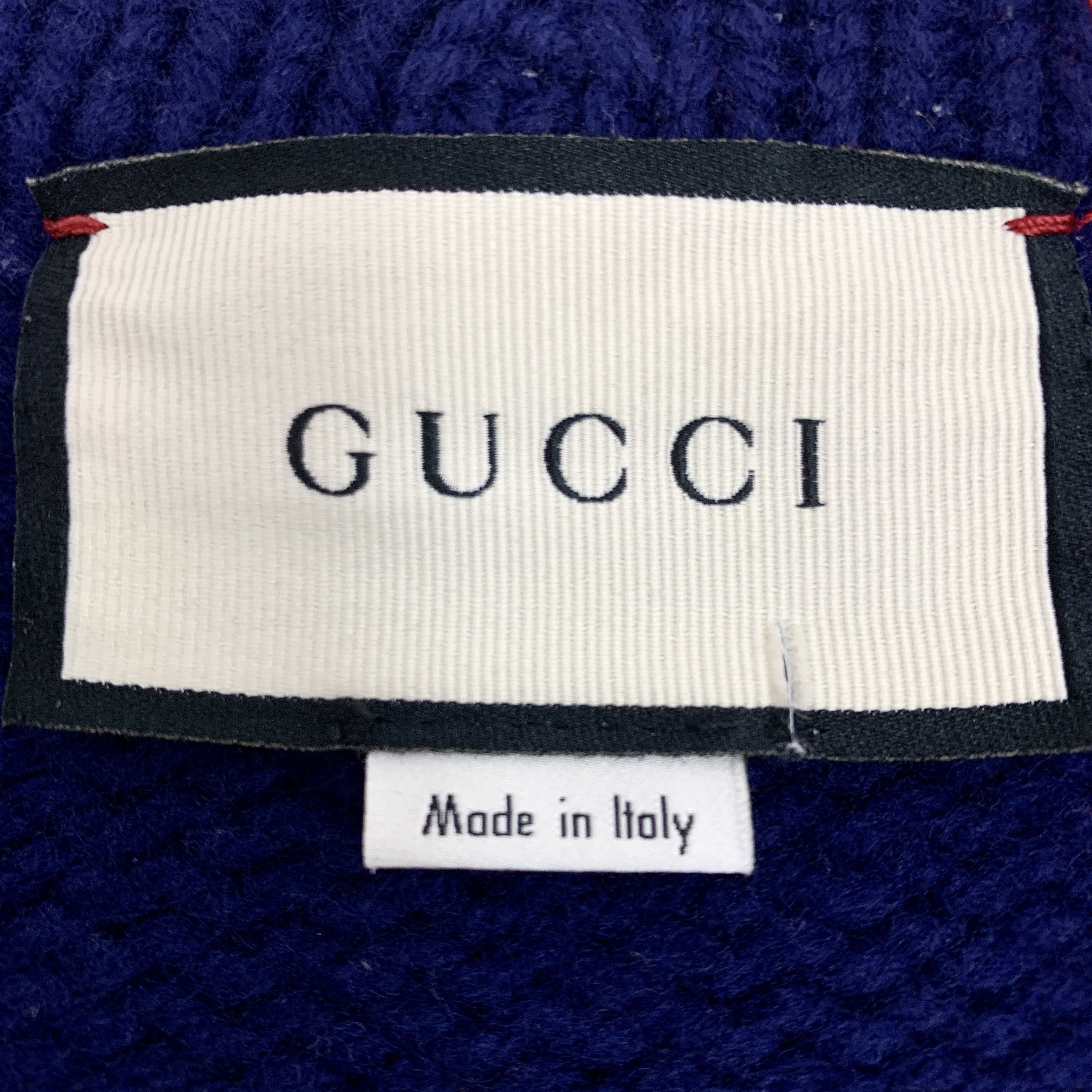 Gucci Gucci Blue Striped Wool Knit Cardigan (Size XXL) Size XXL / US 16-18 / IT 52-54 - 2 Thumbnail