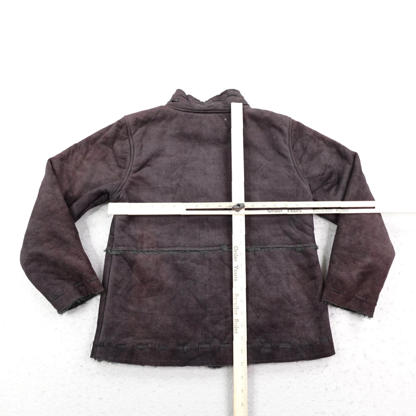 Vintage Cabela's Jacket Womens Small Brown Suede Leather Fleece Lined Coat Full Zip UP Size S / US 4 / IT 40 - 5 Thumbnail