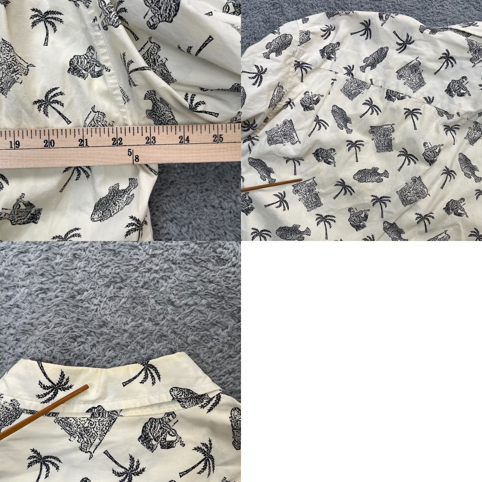 Gap VINTAGE Gap Shirt Mens Medium White Tropical Fish Violin Allover Print Cotton Size US M / EU 48-50 / 2 - 8 Thumbnail