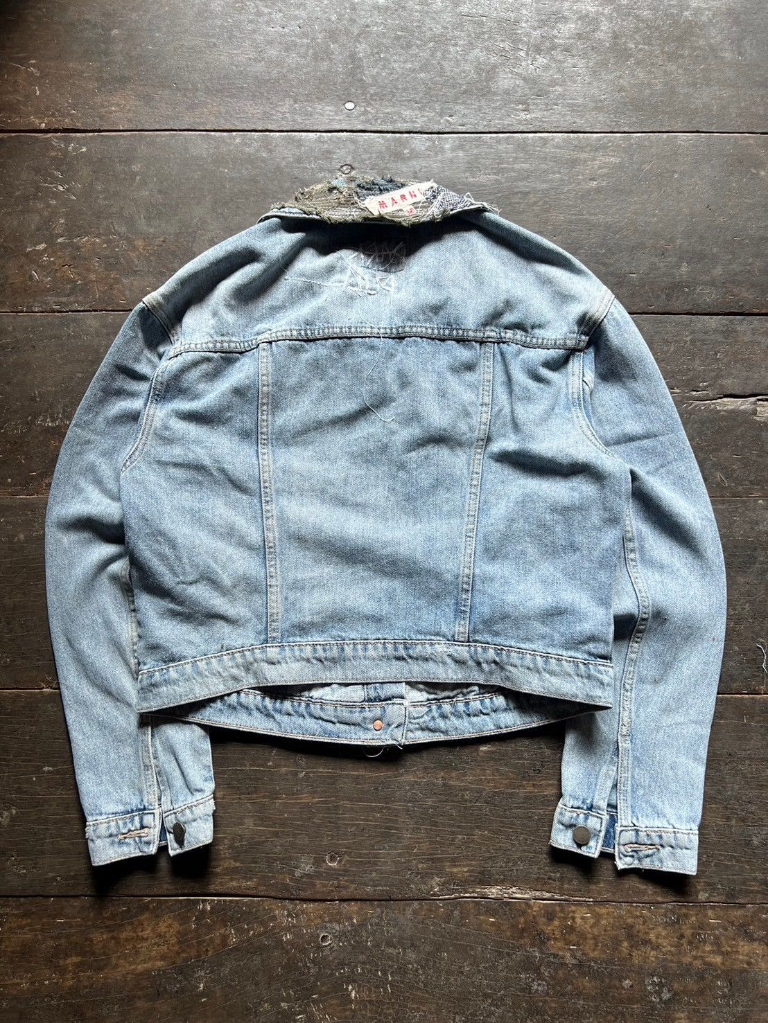 Vintage Grail* Vintage "FUCK" Patchwork Denim Jackets by DARKPULL Size US S / EU 44-46 / 1 - 8 Thumbnail