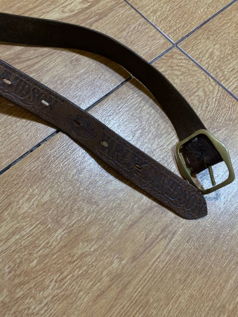Harley Davidson Belt brown Vintage Harley Davidson big logo Streetwear Y2K Size ONE SIZE - 9 Thumbnail