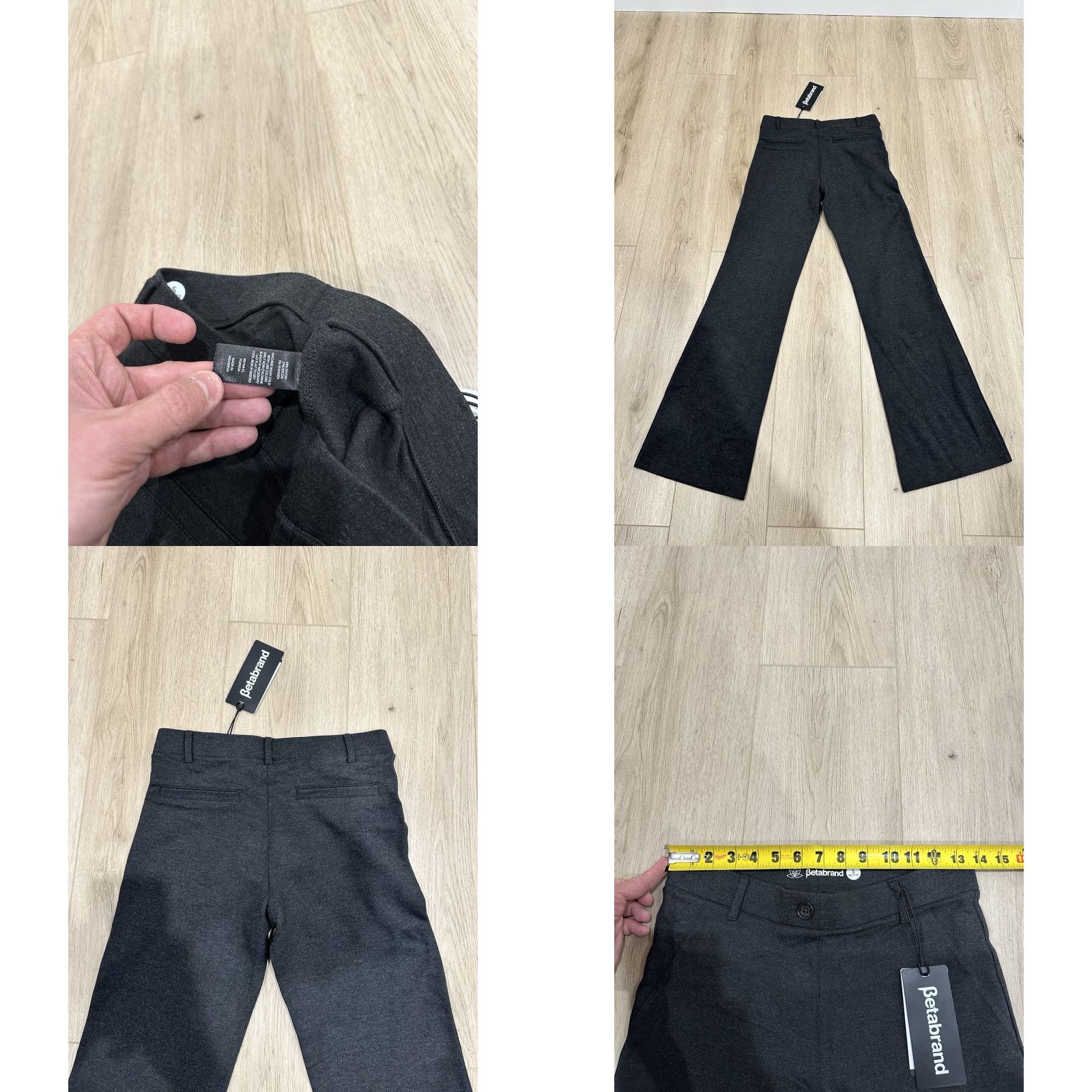 Vintage Betabrand Classic Dress Pants Yoga Pant Women's PS Petite Grey Boot Cut Pant Size 28" / US 6 / IT 42 - 8 Thumbnail