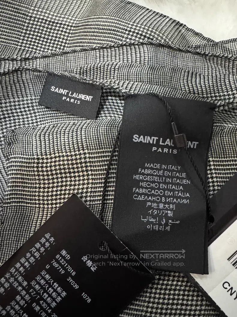 Saint Laurent Paris Saint Laurent Paris Plaid Silk Scarf Size ONE SIZE - 5 Thumbnail