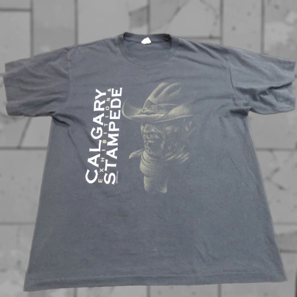 Vintage VINTAGE Calgary Stampede Shirt Medium Black Rodeo Calgary 1994 Cowboy Mens T-Shirt Cotton USA Cowboy Size US M / EU 48-50 / 2 - 1 Thumbnail