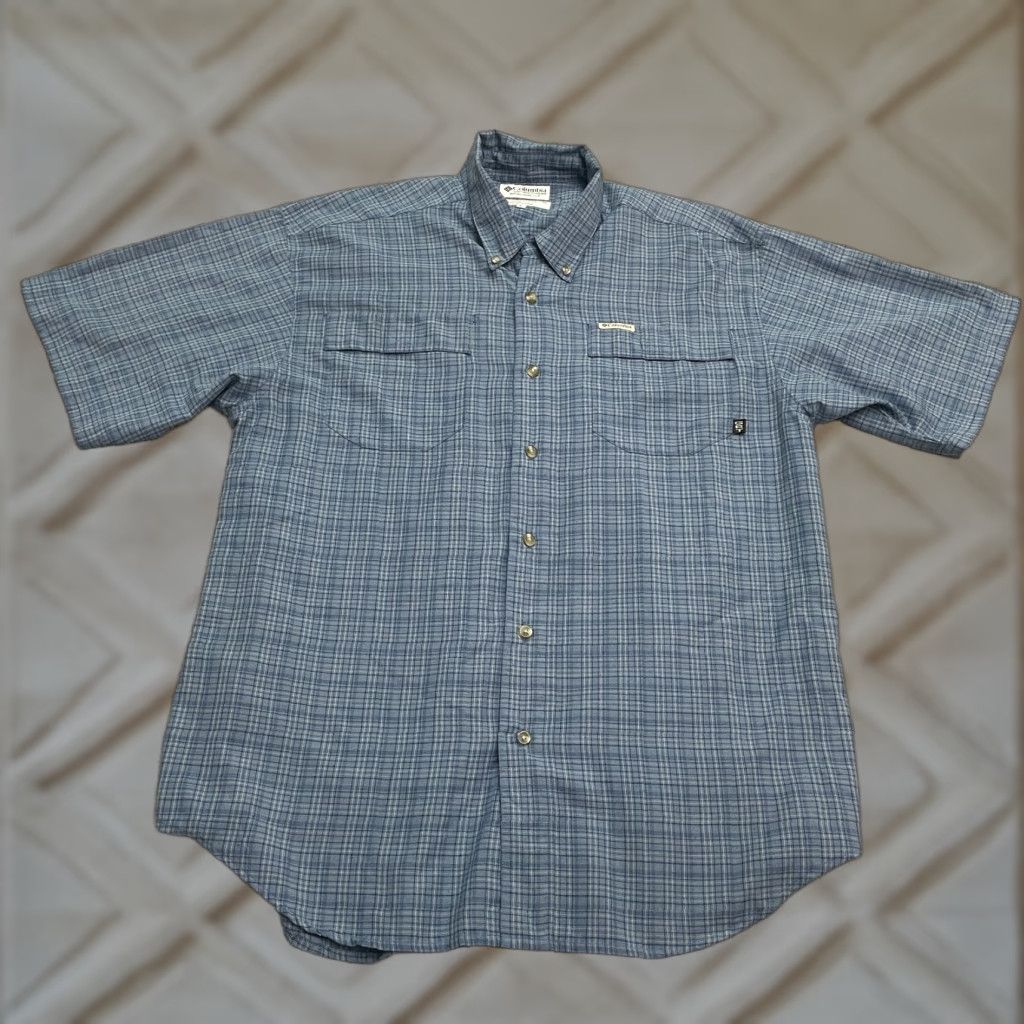 Vintage Columbia GRT Vintage 2001 Y2K Button-Down Shirt Mens Large Blue Plaid Casual Size US L / EU 52-54 / 3 - 1 Thumbnail