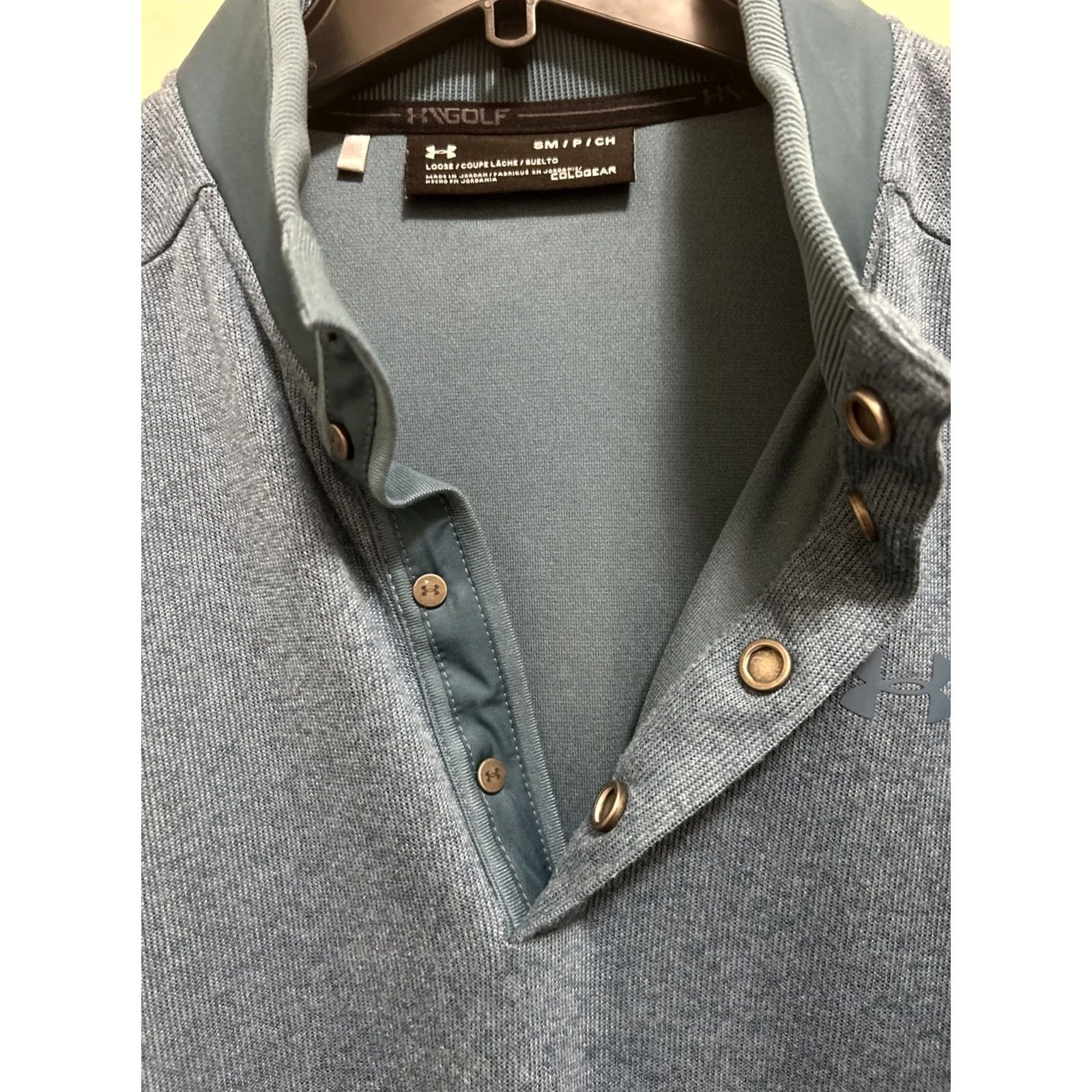 Under Armour Under Armour Coldgear Golf Mens Shirt S Henley Pullover Blue sweatshirt polo pullover with snap logo Embroidered Size US S / EU 44-46 / 1 - 6 Thumbnail