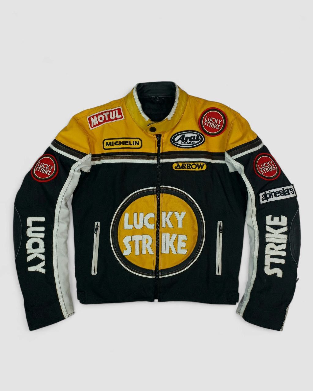 Vintage Vare Rare Lucky Strike Racing Moto Exclusive Leather Jacket Size US S / EU 44-46 / 1 - 1 Thumbnail