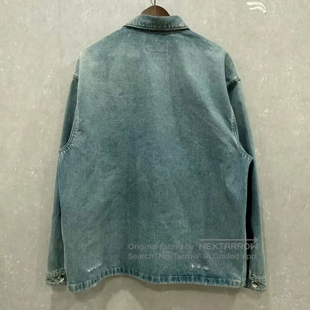 Prada prada light wash distressed denim jacket. Size US L / EU 52-54 / 3 - 2 Thumbnail