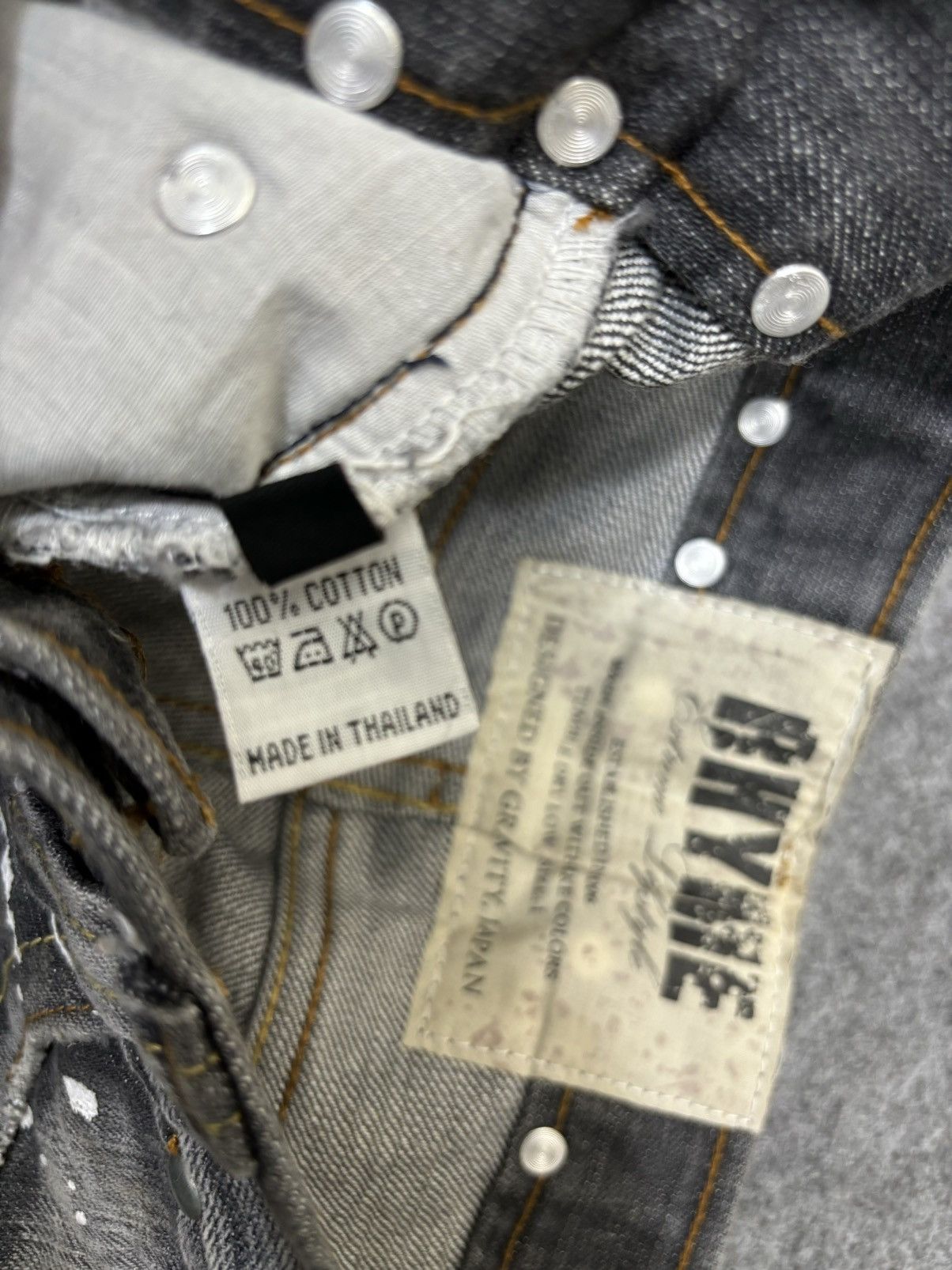 Seditionaries 💥FLARE💥 RHYME Japan Painter Spiky Distressed Denim F566 Size US 28 / EU 44 - 23 Thumbnail