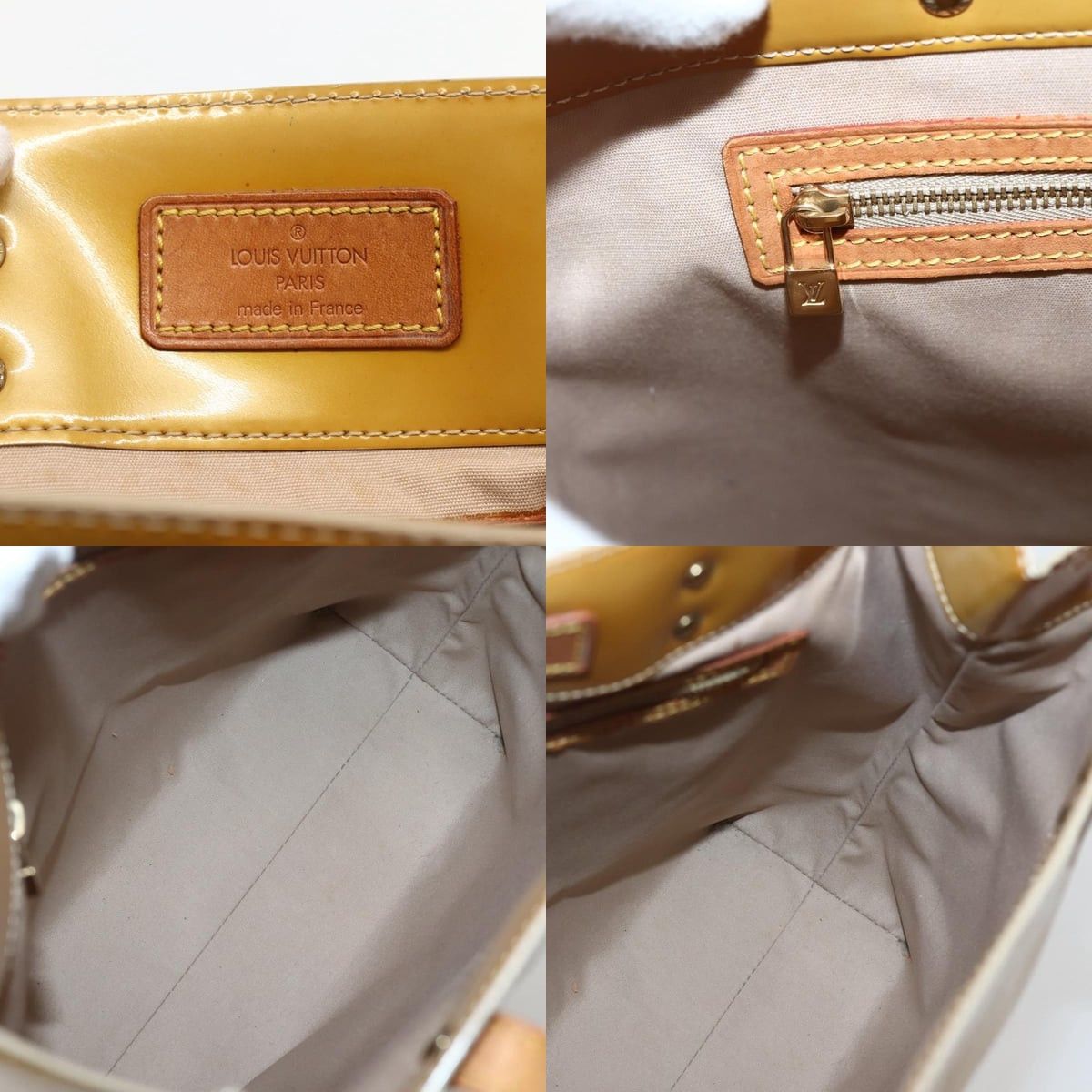 Louis Vuitton LOUIS VUITTON Monogram Vernis Reade MM Hand Bag Beige M91141 Size ONE SIZE - 11 Thumbnail