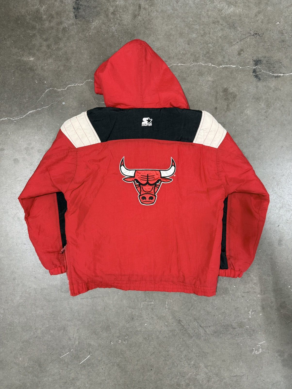Starter Vintage Bulls Starter Pullover Jacket Size US XL / EU 56 / 4 - 2 Thumbnail