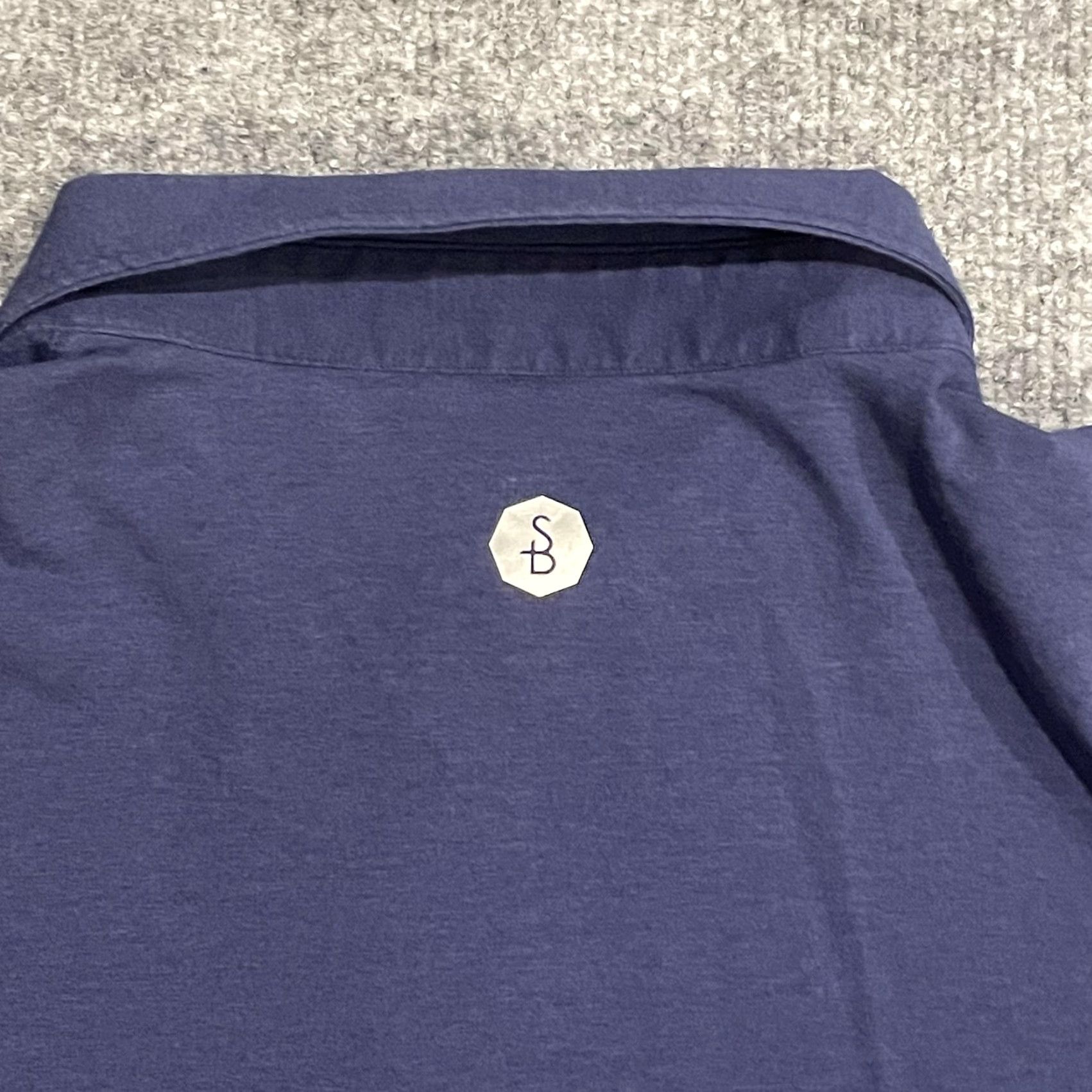 Vintage VINTAGE? (No) Solbari Polo Shirt Mens XL Navy Blue Long Sleeve UPF50 Sun Protection Cotton Size US XL / EU 56 / 4 - 4 Thumbnail