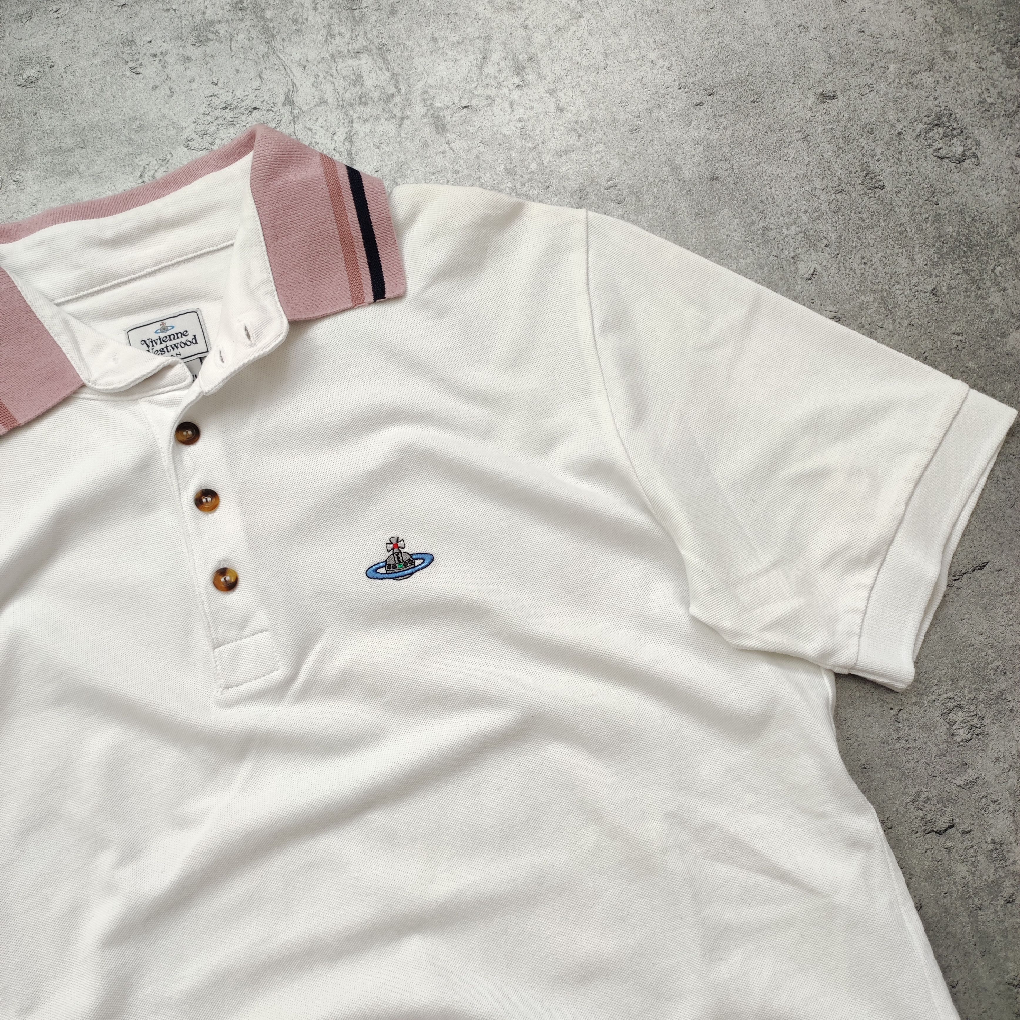 Vivienne Westwood Vivienne Westwood Classic Logo White Polo Shirt Size US XL / EU 56 / 4 - 4 Thumbnail