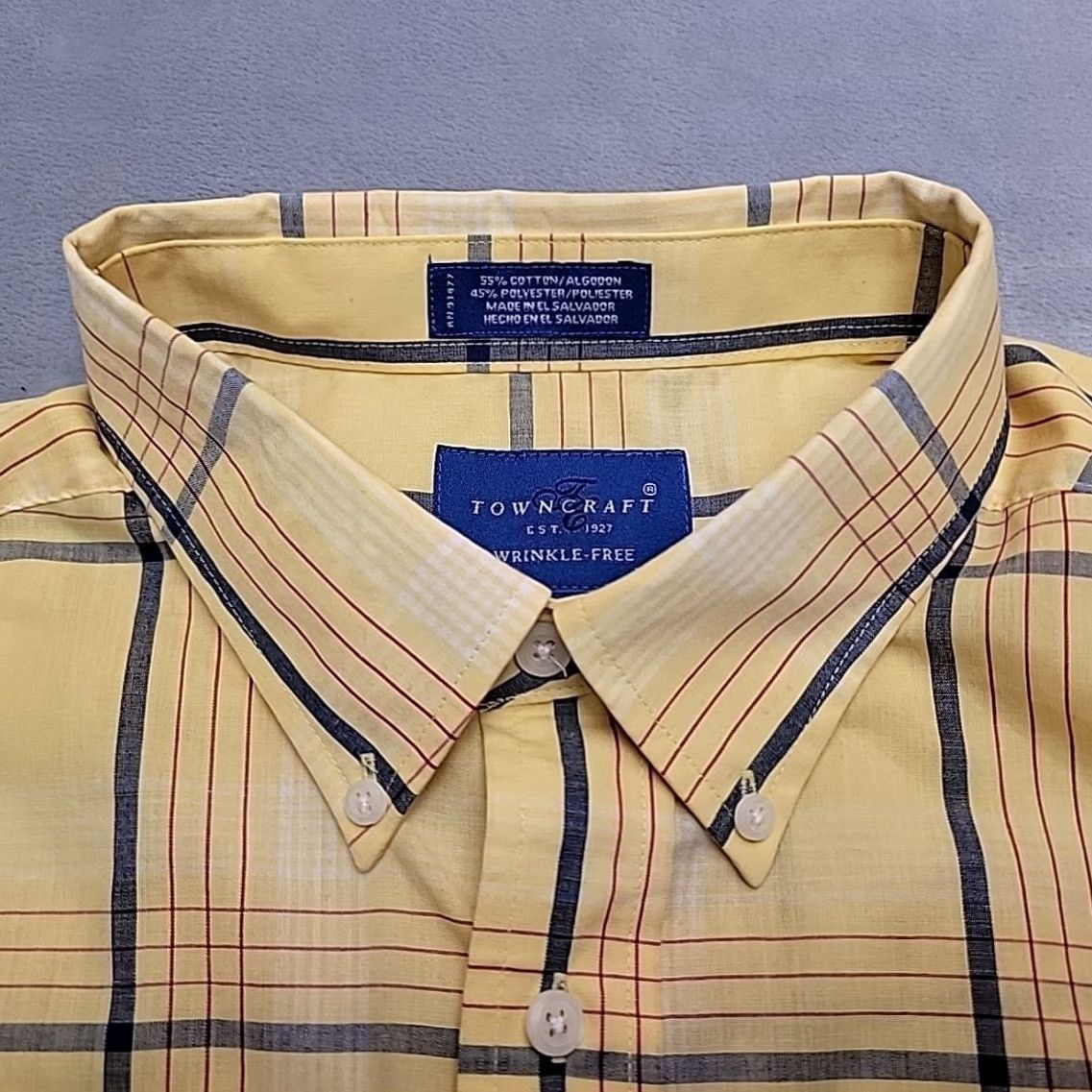 Vintage VINTAGE Towncraft Shirt Mens XL Yellow Plaid Button-Up Short Sleeve Casual Size US XL / EU 56 / 4 - 4 Thumbnail