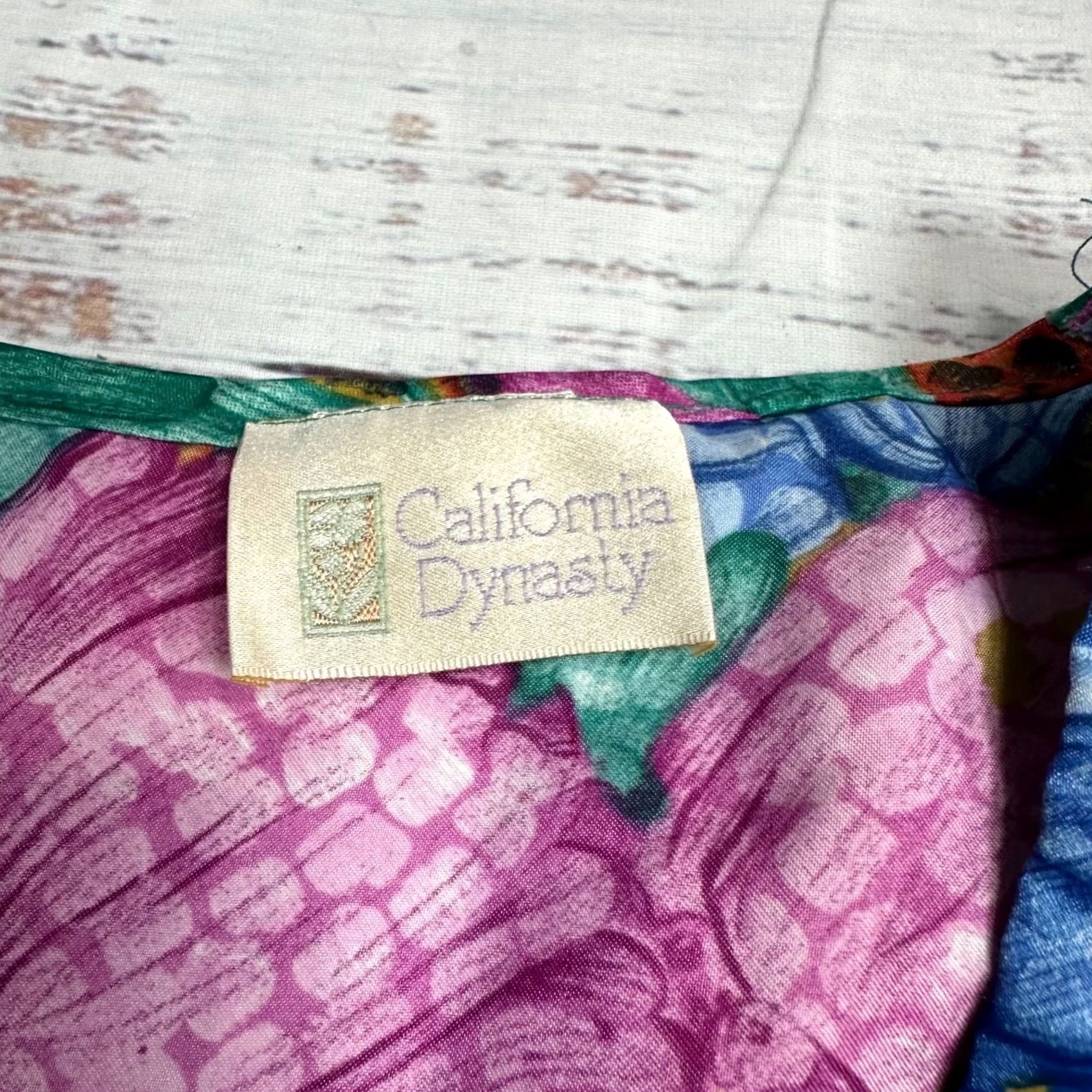 Vintage VINTAGE California Dynasty Womens Mumu Caftan Nightgown One Size Pink Blue Floral Size ONE SIZE - 4 Thumbnail