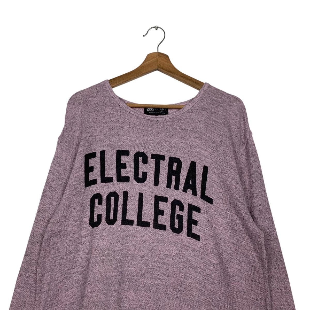 Beams Plus BEAMS Electral College Big Logo Pink Sweater #2426-C108 Size L / US 10 / IT 46 - 2 Thumbnail