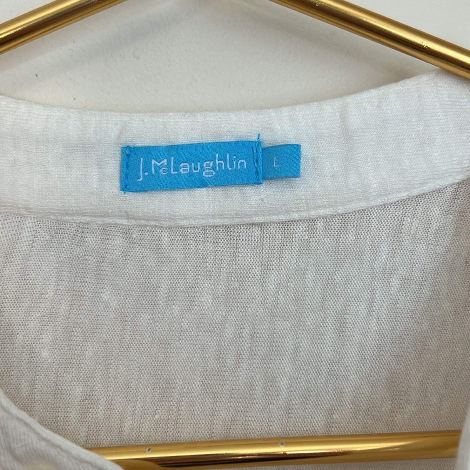 J.McLaughlin J. McLaughlin White Linen Sleeveless Oversized Top Size L / US 10 / IT 46 - 2 Thumbnail