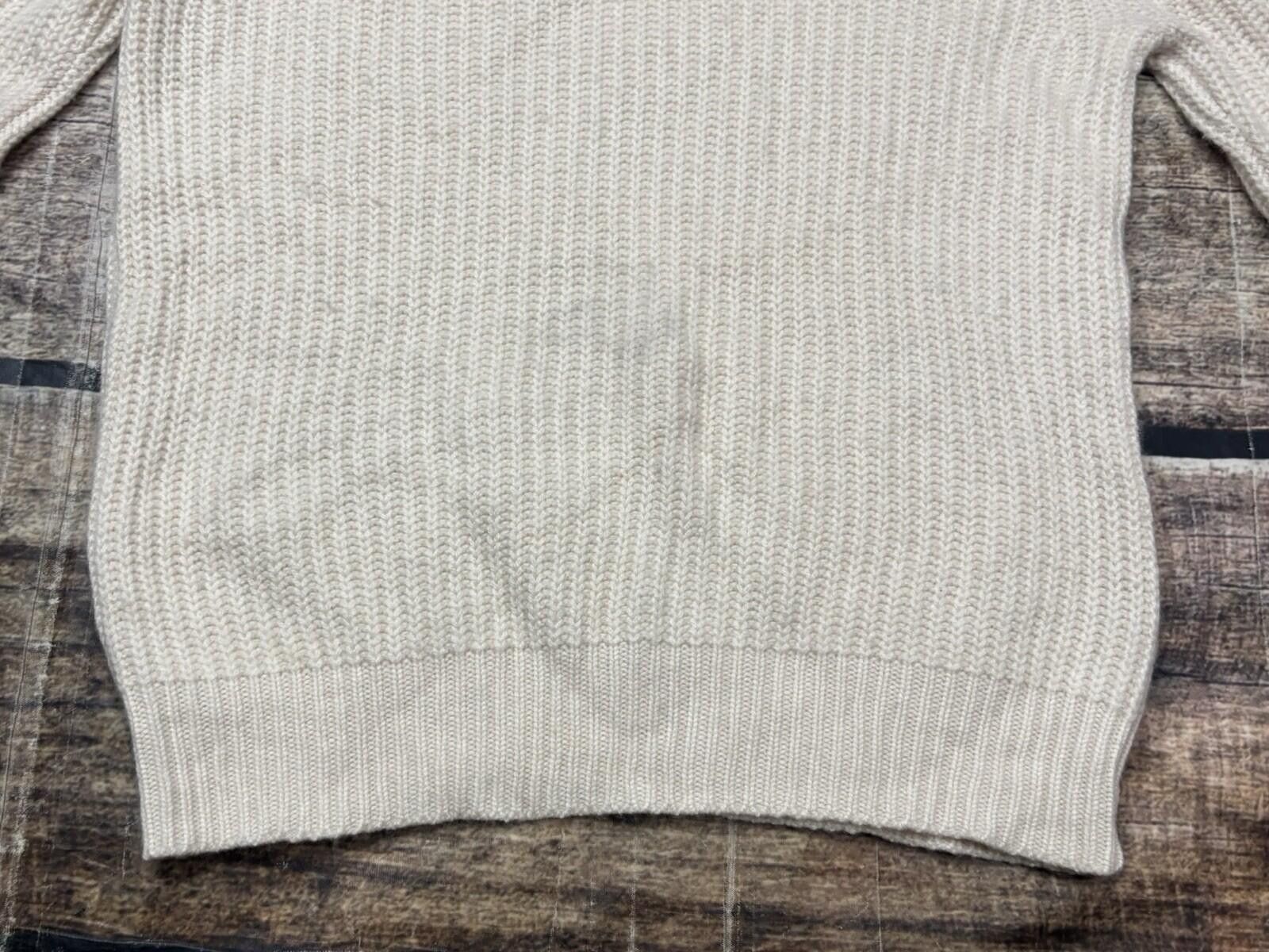 The Unbranded Brand Cashmere Sweater Womens XS Ivory Crew Neck Pullover Chunky Size XS / US 0-2 / IT 36-38 - 4 Thumbnail