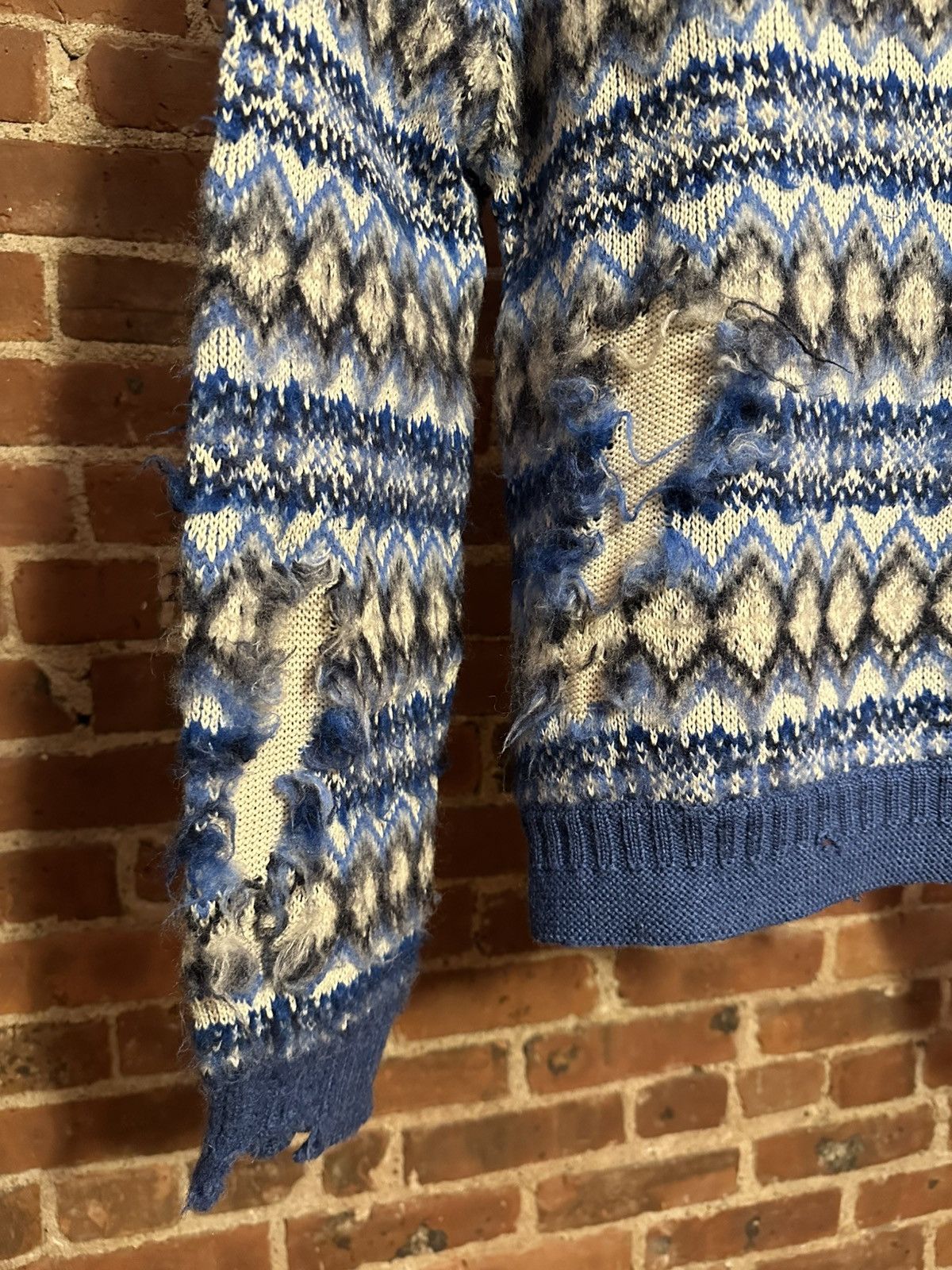 Maison Margiela FW/22 Fair Isle Wool distressed Sweater Size US L / EU 52-54 / 3 - 4 Thumbnail