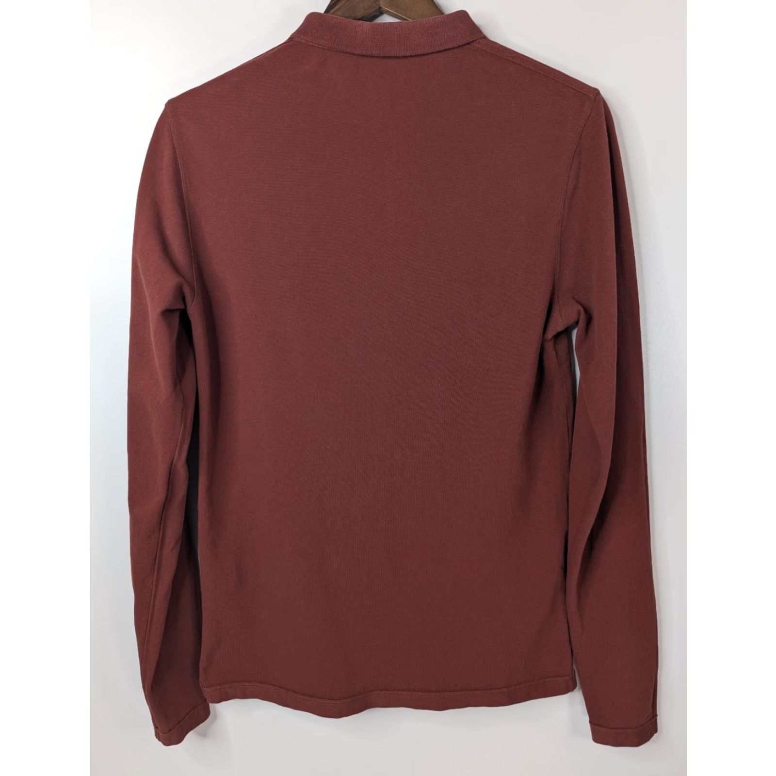 Allsaints AllSaints Polo Shirt Mens Long Sleeve Burgundy Cotton Logo Size US S / EU 44-46 / 1 - 4 Thumbnail