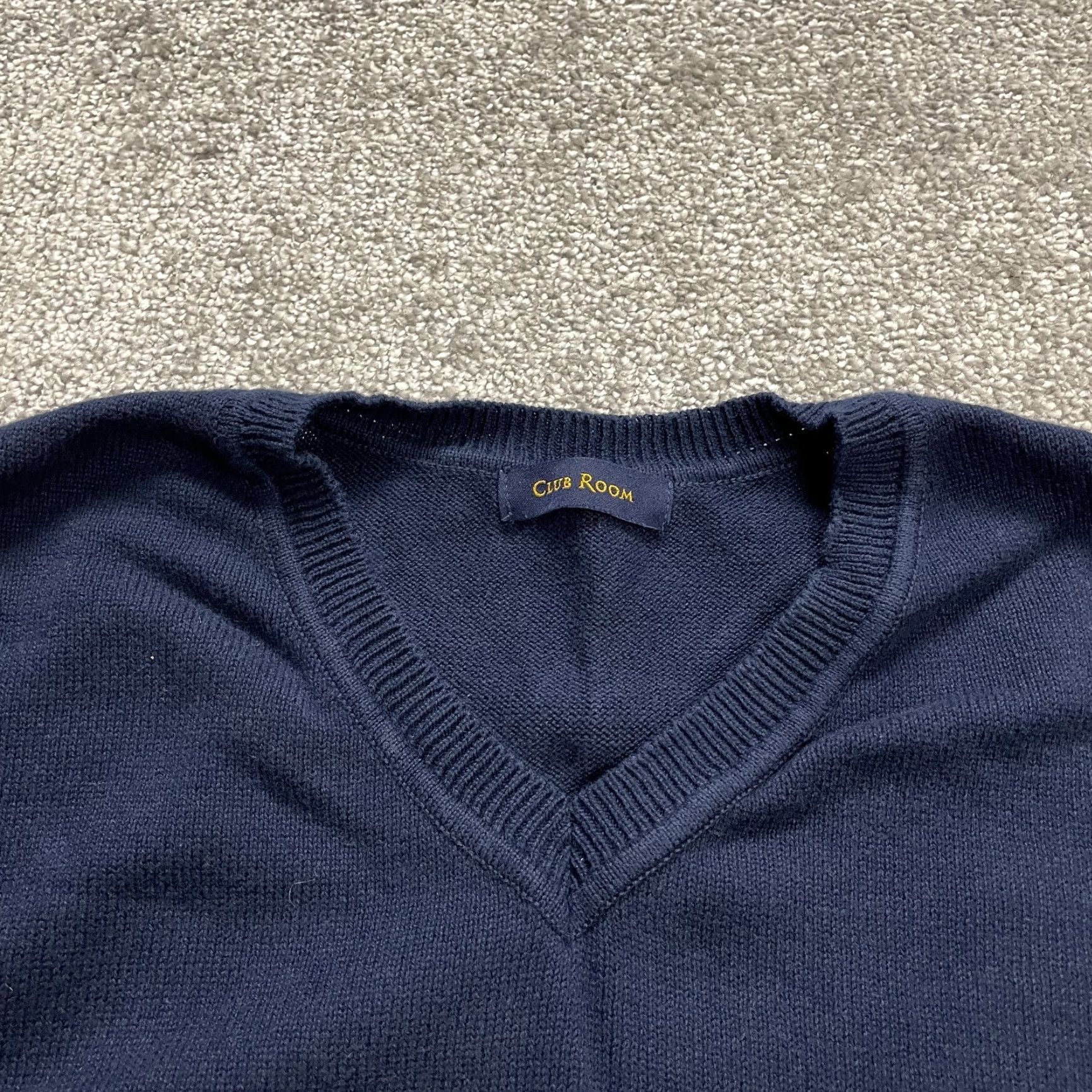 Club Room Club Room Mens Large Blue Vest Sleeveless V-Neck Knitted Stretch Casual Sweater Shirt Size US L / EU 52-54 / 3 - 3 Thumbnail