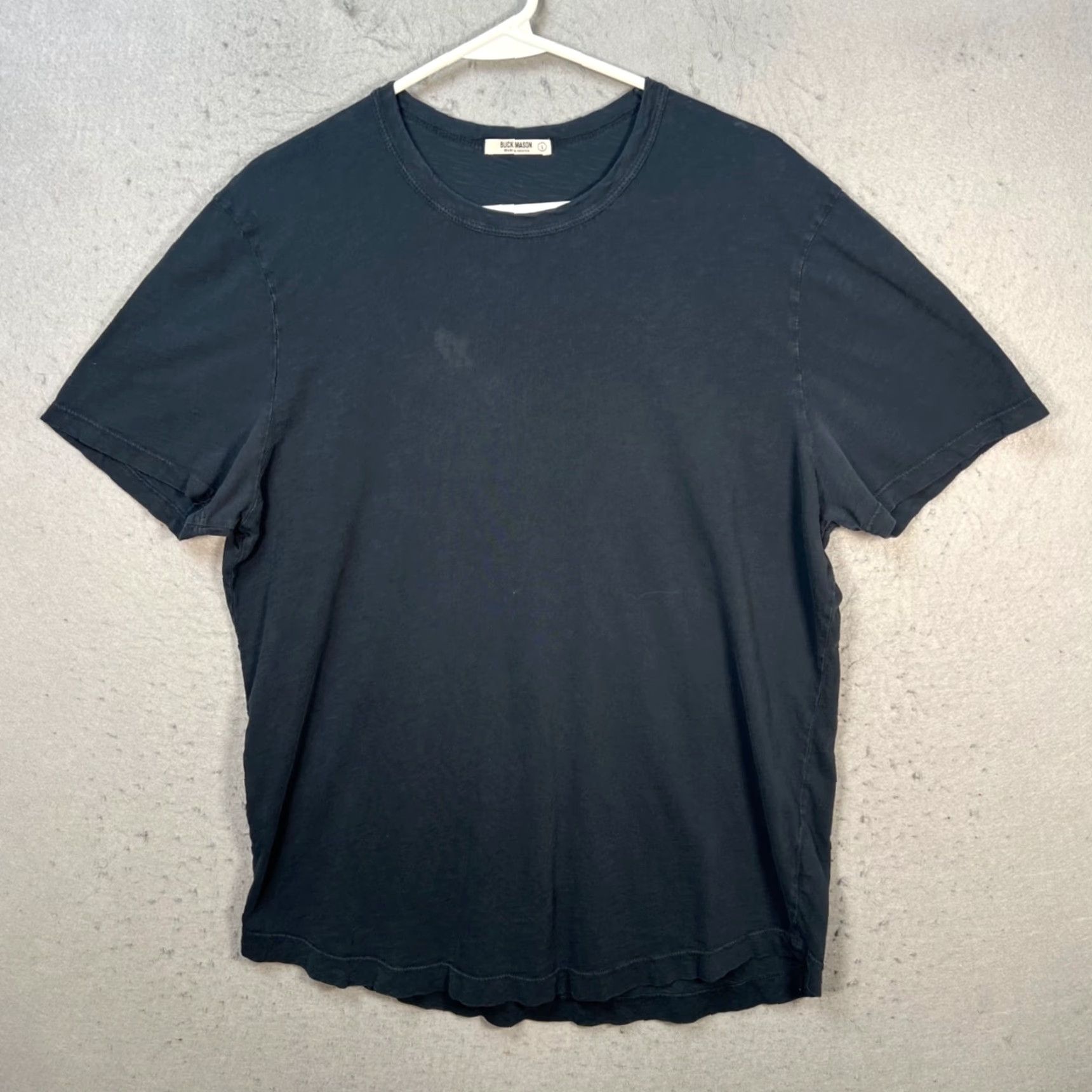Buck Mason Buck Mason Mens T-Shirt Black Cotton Short Sleeve Crew Neck Size L USA Patch Classic Adult Mens 2020s Size US L / EU 52-54 / 3 - 2 Thumbnail