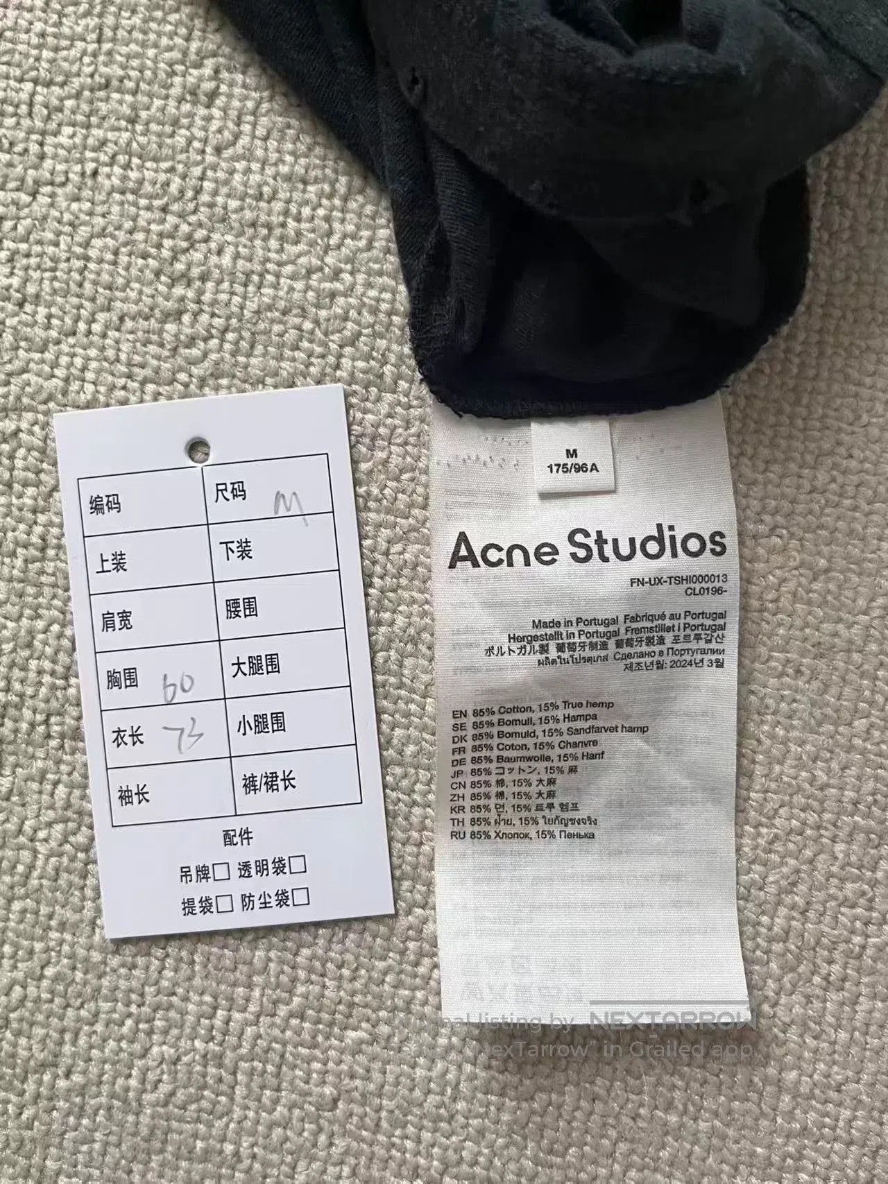 Acne Studios acne studios unisex graphic short sleeve t. Size US M / EU 48-50 / 2 - 4 Thumbnail